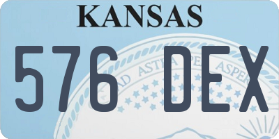 KS license plate 576DEX
