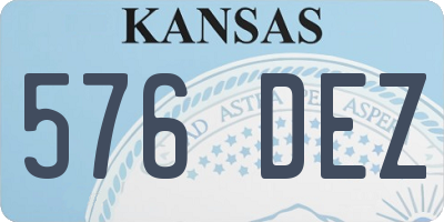 KS license plate 576DEZ