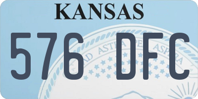 KS license plate 576DFC