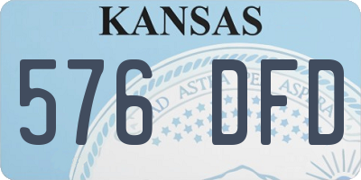 KS license plate 576DFD
