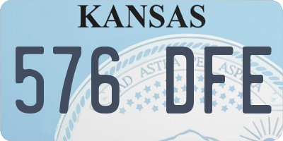 KS license plate 576DFE