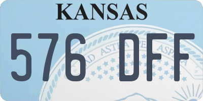 KS license plate 576DFF