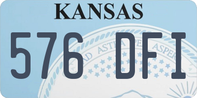 KS license plate 576DFI