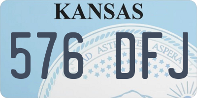 KS license plate 576DFJ