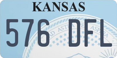 KS license plate 576DFL