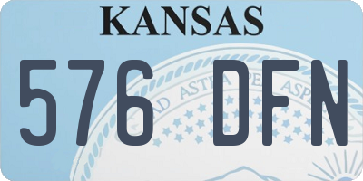 KS license plate 576DFN