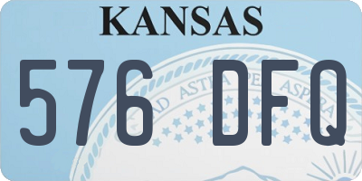 KS license plate 576DFQ