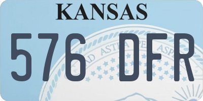 KS license plate 576DFR