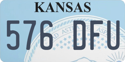 KS license plate 576DFU