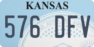 KS license plate 576DFV