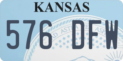 KS license plate 576DFW