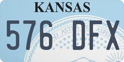 KS license plate 576DFX