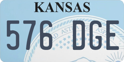 KS license plate 576DGE
