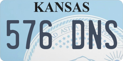 KS license plate 576DNS