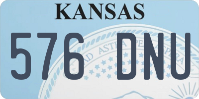 KS license plate 576DNU