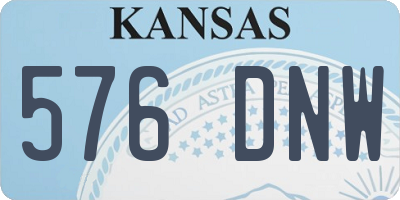 KS license plate 576DNW