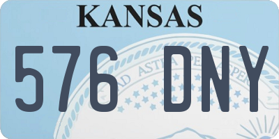 KS license plate 576DNY