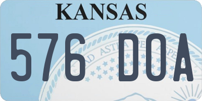KS license plate 576DOA