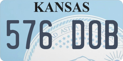 KS license plate 576DOB