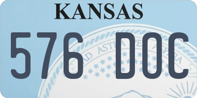 KS license plate 576DOC