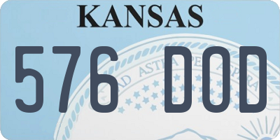 KS license plate 576DOD