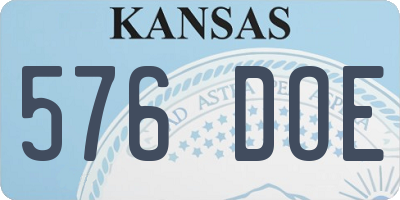 KS license plate 576DOE