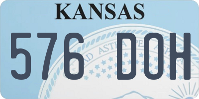KS license plate 576DOH