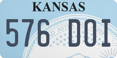 KS license plate 576DOI