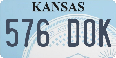 KS license plate 576DOK
