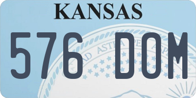 KS license plate 576DOM