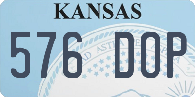 KS license plate 576DOP