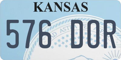 KS license plate 576DOR
