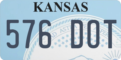KS license plate 576DOT