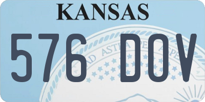 KS license plate 576DOV