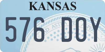 KS license plate 576DOY