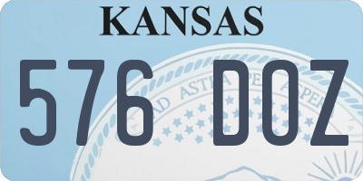 KS license plate 576DOZ