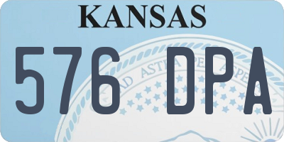 KS license plate 576DPA