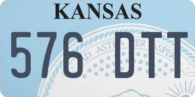 KS license plate 576DTT