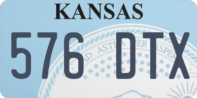 KS license plate 576DTX