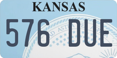 KS license plate 576DUE