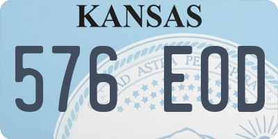 KS license plate 576EOD