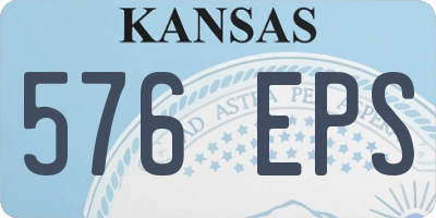 KS license plate 576EPS