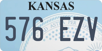 KS license plate 576EZV