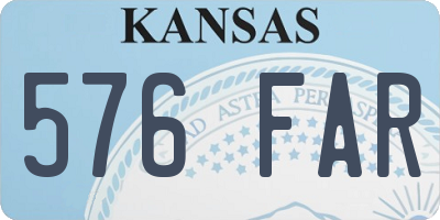 KS license plate 576FAR