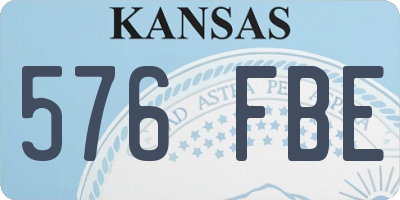 KS license plate 576FBE