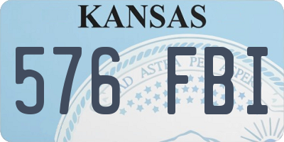 KS license plate 576FBI