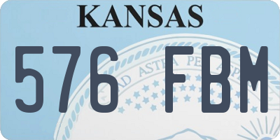 KS license plate 576FBM