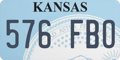 KS license plate 576FBO