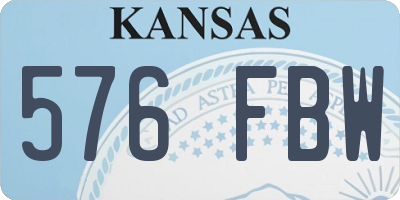KS license plate 576FBW