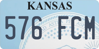 KS license plate 576FCM